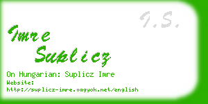 imre suplicz business card